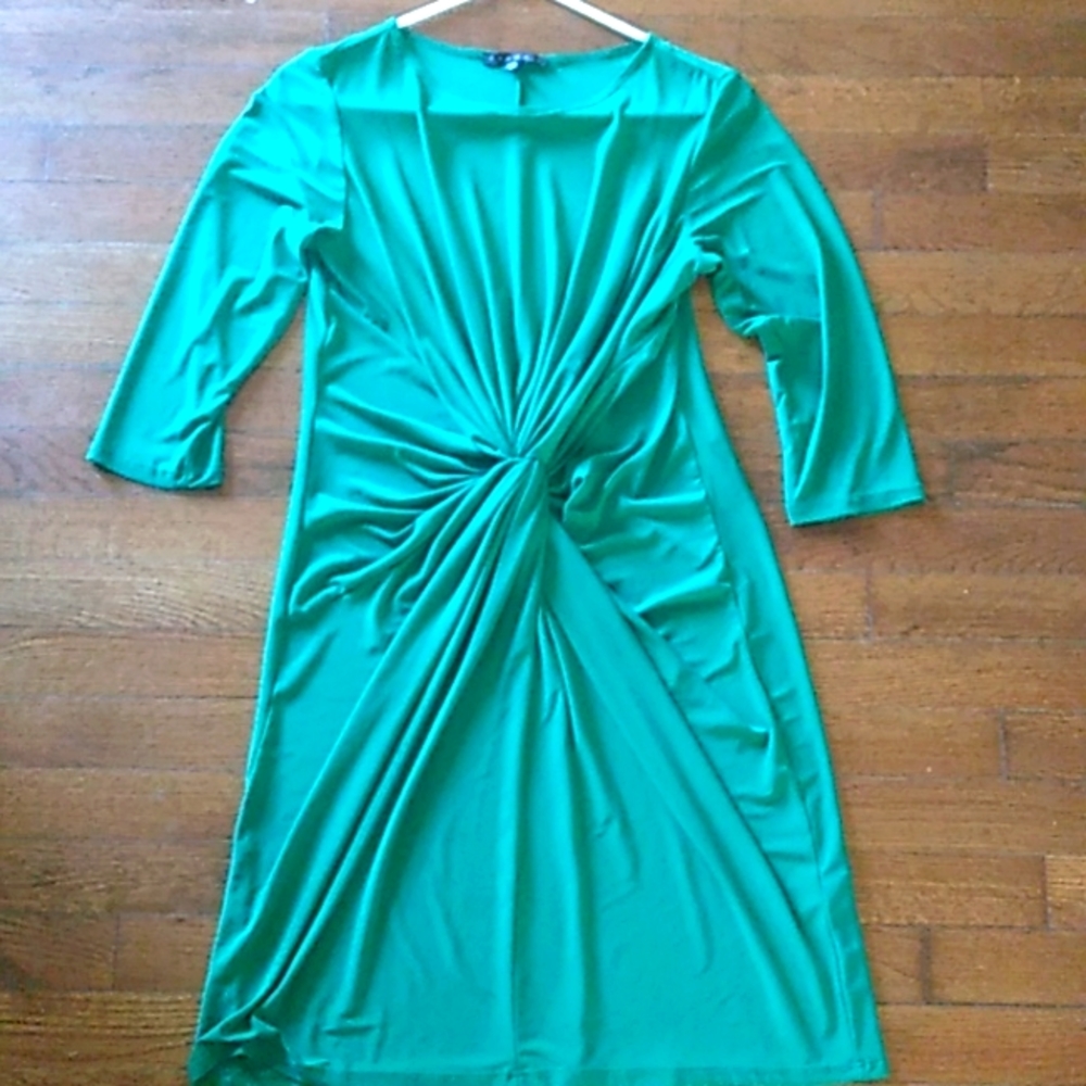 Medium Kelly Green midi ruched dress